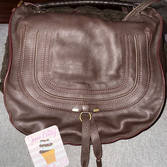 Large Chloé Marcie Top Handle Hobo Style Leather Bag - Picture 2 of 15